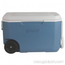 Coleman 62 Quart Wheeled Cooler, Blue/White 570416460